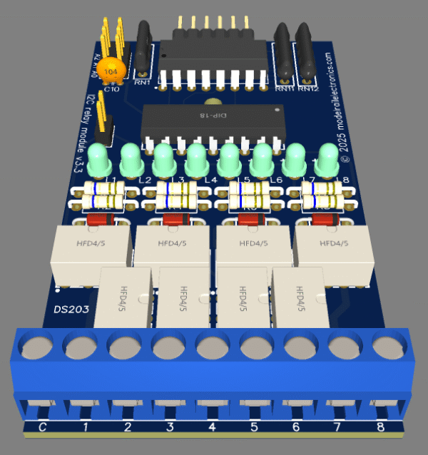 DS203-I2C-relay-module-v3.3-1 DS203 - I2C relay module